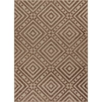 Добро ткаен Дорадо Метиер Модерно геометриско кафеава 7'10 9'10 Внатрешен килим со висока ниска површина на отворено