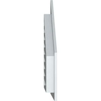 Ekena Millwork 12 W 36 H половина врв на врвот на левиот терен: Функционален, PVC Gable Vent W 1 4 рамка за рамна трим
