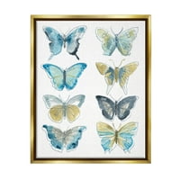 Upleduled разновидни пеперутки модели на инсекти животни и инсекти сликање златен пловиј врамен уметнички