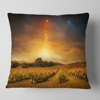 DesignArt жолто есенско зајдисонце зајдисонце - пејзаж печатена перница за фрлање - 18x18