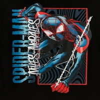 Графичка маица со момчиња Spider-Man Miles Miles Morales, 2-пакет, големини XS-XXL