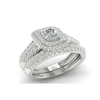 1CT TDW Diamond 14K Бело злато Хало прстен за ангажман