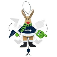Topperscot By Boelter Brands NFL дрвени навивачки ирваси украси, Сиетл Seahawks