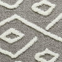 Loomaknoti vemoa avonako 3 '5' сив геометриски килим за акцент на затворен простор