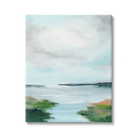 Студената индустрија мирна облачна езерска глетка галерија за сликање завиткана од платно печатење wallидна