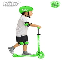 JR 6 -парчен скутер за скутер Комбо сет - Зелен скутер, шлем, влошки на коленото и влошки на лактот
