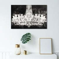 Wynwood Studio Fashion and Glam Wall Art Canvas Prints 'Декадентни лустери на Soiree' - црно, бело