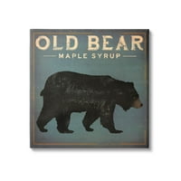 Gulpell Industries Vintage Bear Maple Syrup Graphic Art Gallery завиткана платно печатена wallидна уметност,