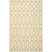 Дури Селена геометриска мароканска волна област килим, жолт слонова коска, 6 '9'