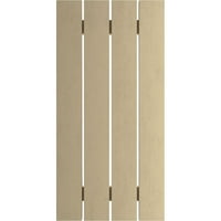 Ekena Millwork 1 2 W 50 H Rustic Four Four Board Spaced Board-N-Batten мазни ролетни од дрво од фау, подготвен