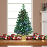Време на одмор Прелитно предводена од влакна оптички смрека вештачка новогодишна елка, 32 '', зелена
