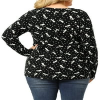 Уникатни поволни цени, женски плус големина Peplum pullover долга ракав мачки врвови
