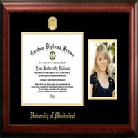 Универзитет на Мисисипи 12W 9H злато врежана рамка за диплома со портрет
