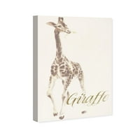 Wynwood Studio Animals Wall Art Canvas Prints 'Giraffe меко злато' зоолошка градина и диви животни - кафеава,