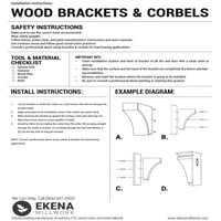 Ekena Millwork 5 W 3 4 D 10 H Среден Невио дрво гроздобер декор, креда прашина бела