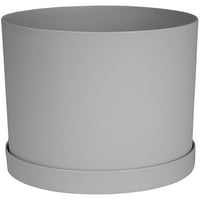 БЛОЕМ 6 -ин -матер -тркалезен смола со сад за чинија - сива цемент
