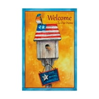 Трговска марка ликовна уметност „Сина птица Американска добредојде“ платно уметност од Мелинда Хипшер