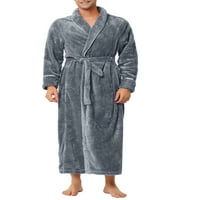Единствени поволни цени машка фланела бањарка за спиење со долги ракави плишана шал облечена