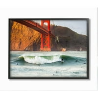 Слупел индустрии Голден Гејт Сурфери Калифорнија крајбрежен спортски рамки за wallидни уметности од Дејв Гордон,