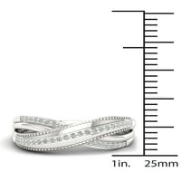 1 10CT TDW Diamond S Sterling Silver Silver Mase Ring