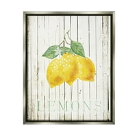 Sumbell Rustic лимони во форма на храна во форма на храна и пијалоци со сиви плови врамени уметнички печатени