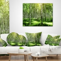 DesignArt Прекрасна шумичка од бреза - Перзана за пејзаж Перница за фрлање - 12x20