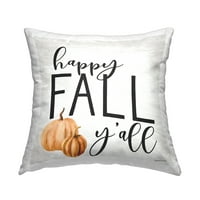 Stuple industries Среќен есен, со која е фраза портокалова фарма тиква тиква тиква традиционална бела, декоративни перници
