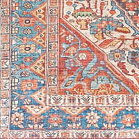 Уметнички ткајачи ирис медалјонски област килим, црвено сина боја, 5 '7'6