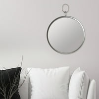 Сребрено тркалезно огледало со декоративна рачка 17 x22 од декор на wallидот на Патон