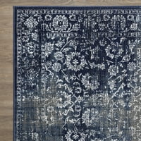 Ломакноти Ајсал Алазах 3 '5' сино цветна килим за акцент на затворен простор