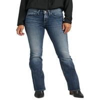 Co. Silver Jeans Co. Women'sенски суки средно издигнување фармерки, големини на половината 24-36