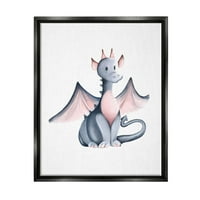 Tuphell Industries Whimsical Dragon Shating Fantasy Creature Wings сликарство за сликање авион црно лебдечко