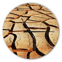 ДизајнАрт „испукана кафеава суша земја“ модерен wallиден часовник