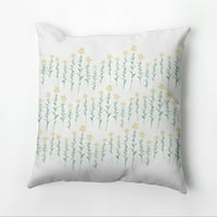 Едноставно Daisy Periwink Stripe Decorative Throw Pillow, бело жолто зелено