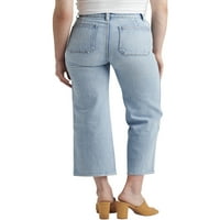 Silver Silver Jeans Co. kodенски џеб со џеб со висок пораст широки фармерки, големини на половината 24-36