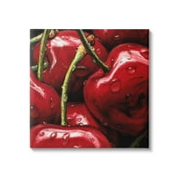 Слупел сочни црвени цреши Затворање на галерија за сликање на храна и пијалоци завиткано платно печатење wallидна
