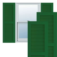 Ekena Millwork 15 W 67 H TRUE FIT PVC Два еднакви ролетни розови, виридијански зеленило