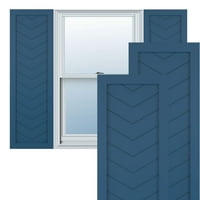 Ekena Millwork 12 W 62 H TRUE FIT PVC единечен панел Chevron модерен стил фиксен монтажен ролетни, Sojourn