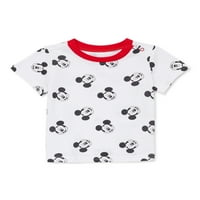 Маица за маица за момче на Дизни Мики Маус и целосен сет, 2-парчиња, големини 0 3- месеци