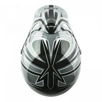 Одобрена точка на шлемот на Рајдер Раш мотокрос - црна сива - голема