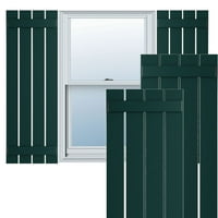 Ekena Millwork 23 W 75 H TRUE FIT PVC Четири табли распоредени од табла-n-batten ролетни, термички зелени