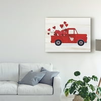Трговска марка ликовна уметност „рустикален валентин камион“ платно уметност од Кетлин Пар МекКена