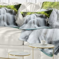 Дизајнрт Хуаи Меј Камин Водопад - пејзаж печатена перница за фрлање - 12x20