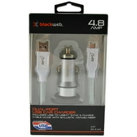 BlackWeb 4.8A USB Type-C до Type-A Cable и комплет за полнач за автомобили