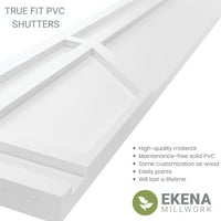 Ekena Millwork 12 W 62 H TRUE FIT PVC SHAKER фиксни ролетни за монтирање, градско сиво