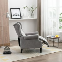 Aukfa Tufted ткаенина притискање на фотелјата за дневна соба, светло сива боја
