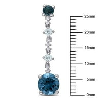 Miabellaенски Carat Carat London London Blue Topaz и Diamond Accent 14kt бело злато обетки