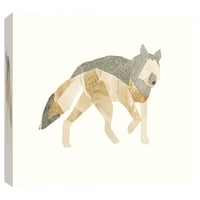 Слики, сив волк, 20х16, декоративна wallидна уметност на платно