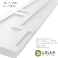 Ekena Millwork 18 W 26 H TRUE FIT PVC HASTINGS FIXED MONT SLUSTERS, суво грозје Браун