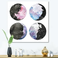 Дизајн на „Месечината фази со небото и starsвездите на Боемјан и еклектично платно wallидна уметност печатење